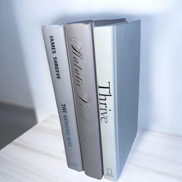 Decorative Books Library Shelf Display Home Staging Prop White Beige Light Tones - Picture 1 of 12